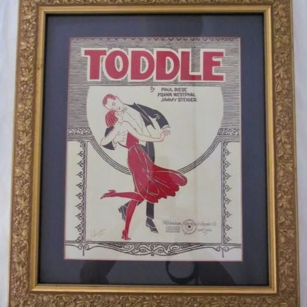 Vintage Art Deco Toddle Framed Art Print Limited Ed 1921 Jazz Age